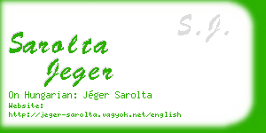 sarolta jeger business card