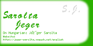 sarolta jeger business card